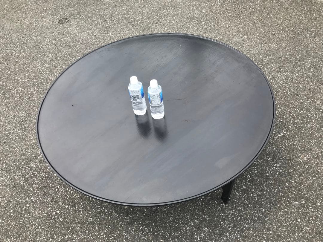 ◉木製丸型座卓◉ 117cm 黒