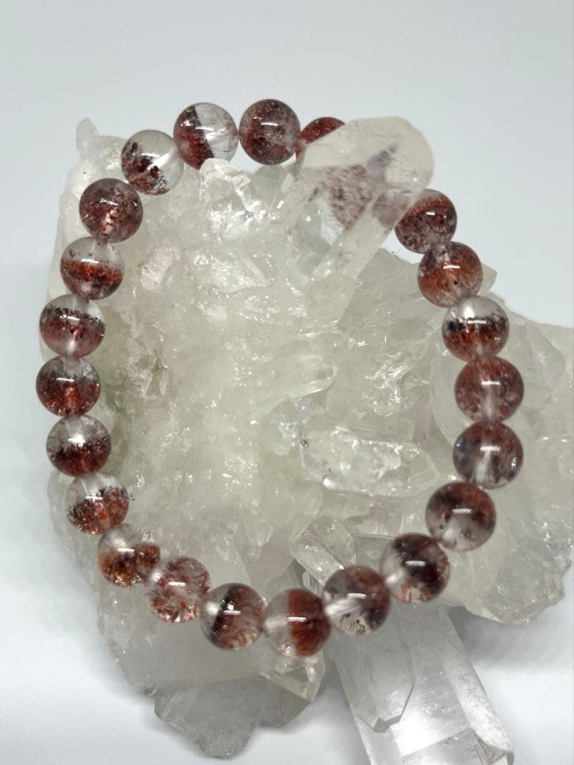 秘蔵の★濃赤！レピドクロサイトインクォーツ♡8.5〜9ミリ レッドスーパーセブン