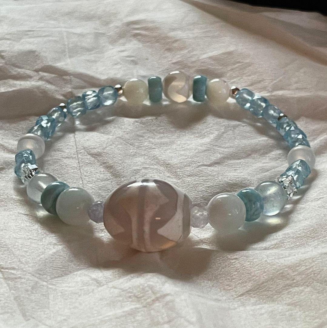 綾☆様 ご注文専用ページです【四線虎牙天珠】薬師天珠 虎牙天珠 白玉髄 アクア