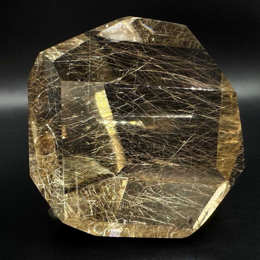 ゴールド〜シルバー ルチルクォーツ 磨き石 マニハール産