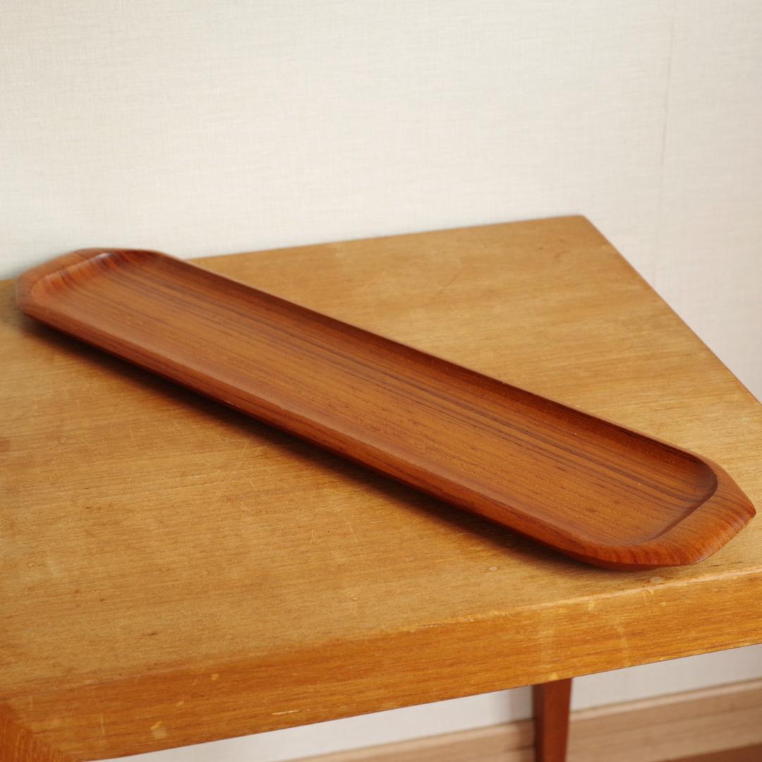 スウェーデン製 チーク 小物入れ 木製 トレイ プレート トレー お盆 北欧