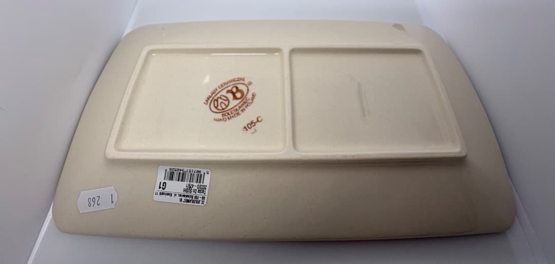 ポーリッシュポタリー 陶器製 長皿 未使用品