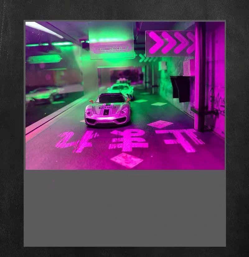 1/64 サイバーパンク ネオンライト ジオラマ 組立式 ディスプレイ