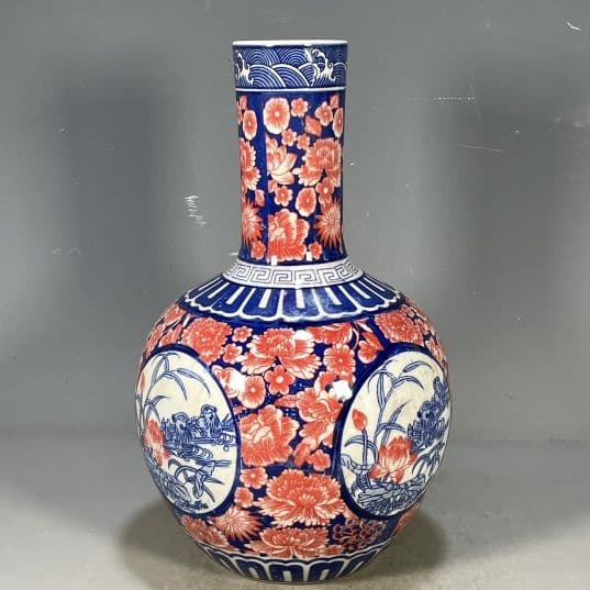 清乾隆琺瑯彩花鳥図紋天球瓶 景徳鎮 陶磁器 装飾品 工芸品 美術品 置物