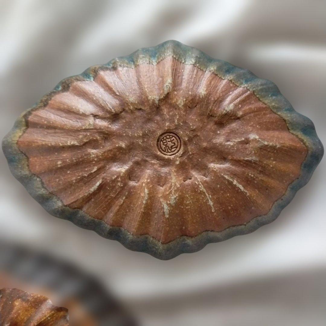 【お値下げ】藤原純　輪花皿　オーバル皿　2枚セット