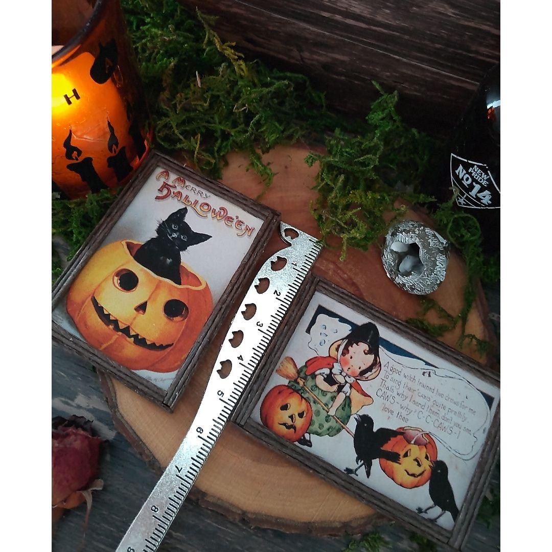 【ミニチュア】ハロウィン額縁ポスター2枚セット✽handmade