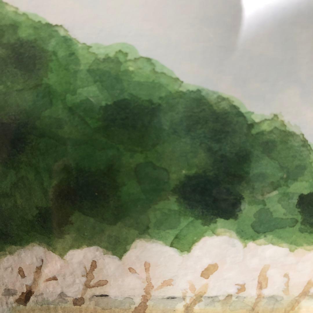 絵画　吉野晁生（よしのあさお）　タイトル「海津大崎の桜」