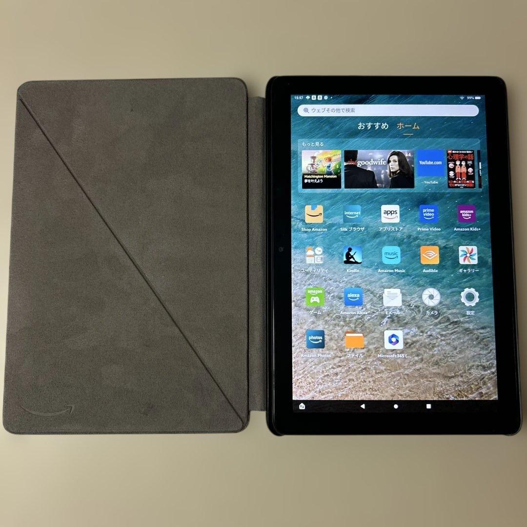 ②fire hd 10 タブレット 第11世代 32GB Amazon ケース付