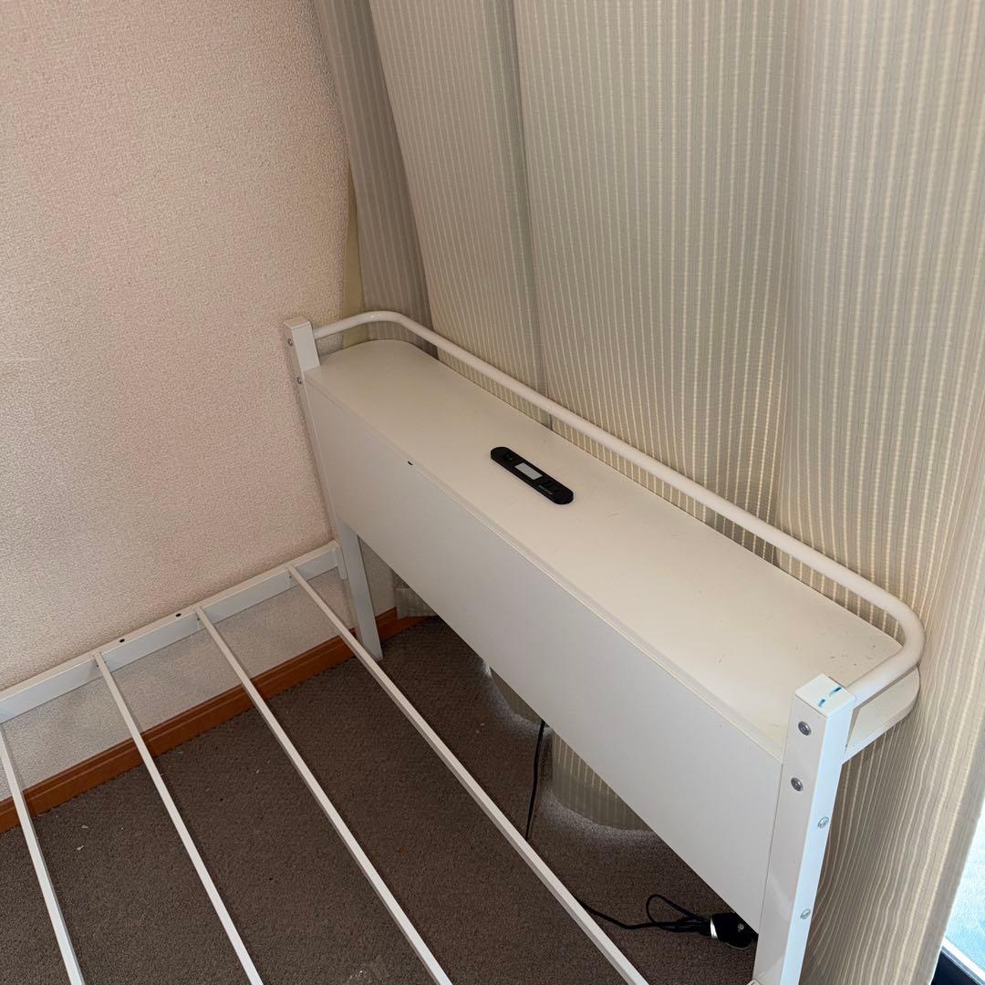 電動シングルベッドフレーム ホワイト