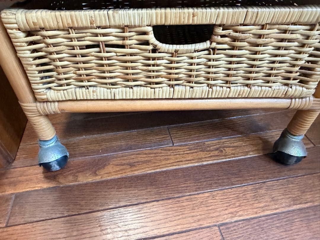 高級家具　竹？細工　ハンガーキャリア　収納家具　木製　最終赤字大処分品！！