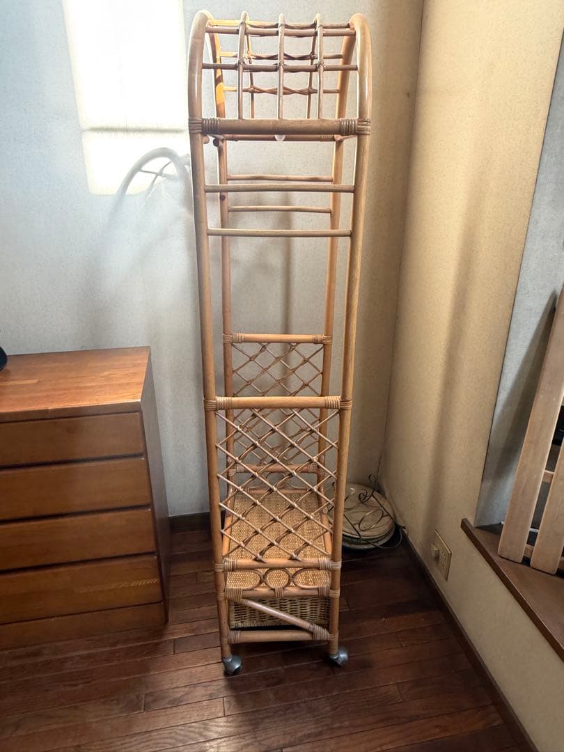 高級家具　竹？細工　ハンガーキャリア　収納家具　木製　最終赤字大処分品！！