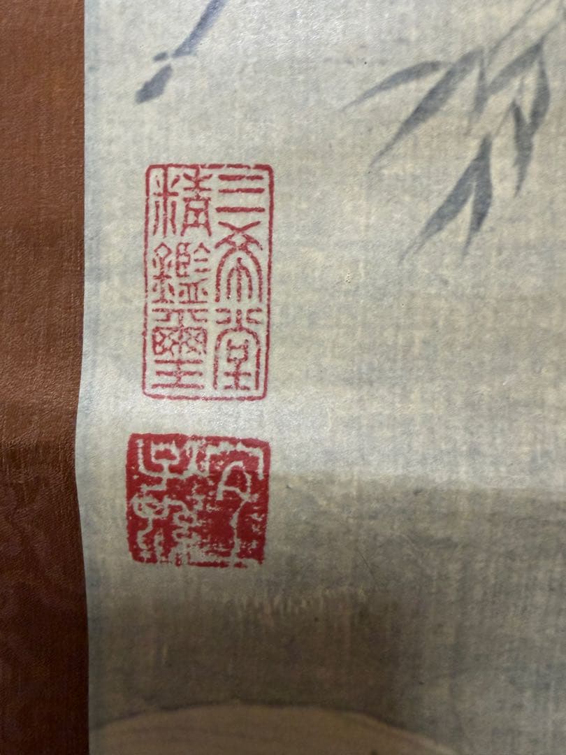 中国　【工芸】　清　惲寿平　五清図　掛け軸　骨董　古玩 165cm × 48cm