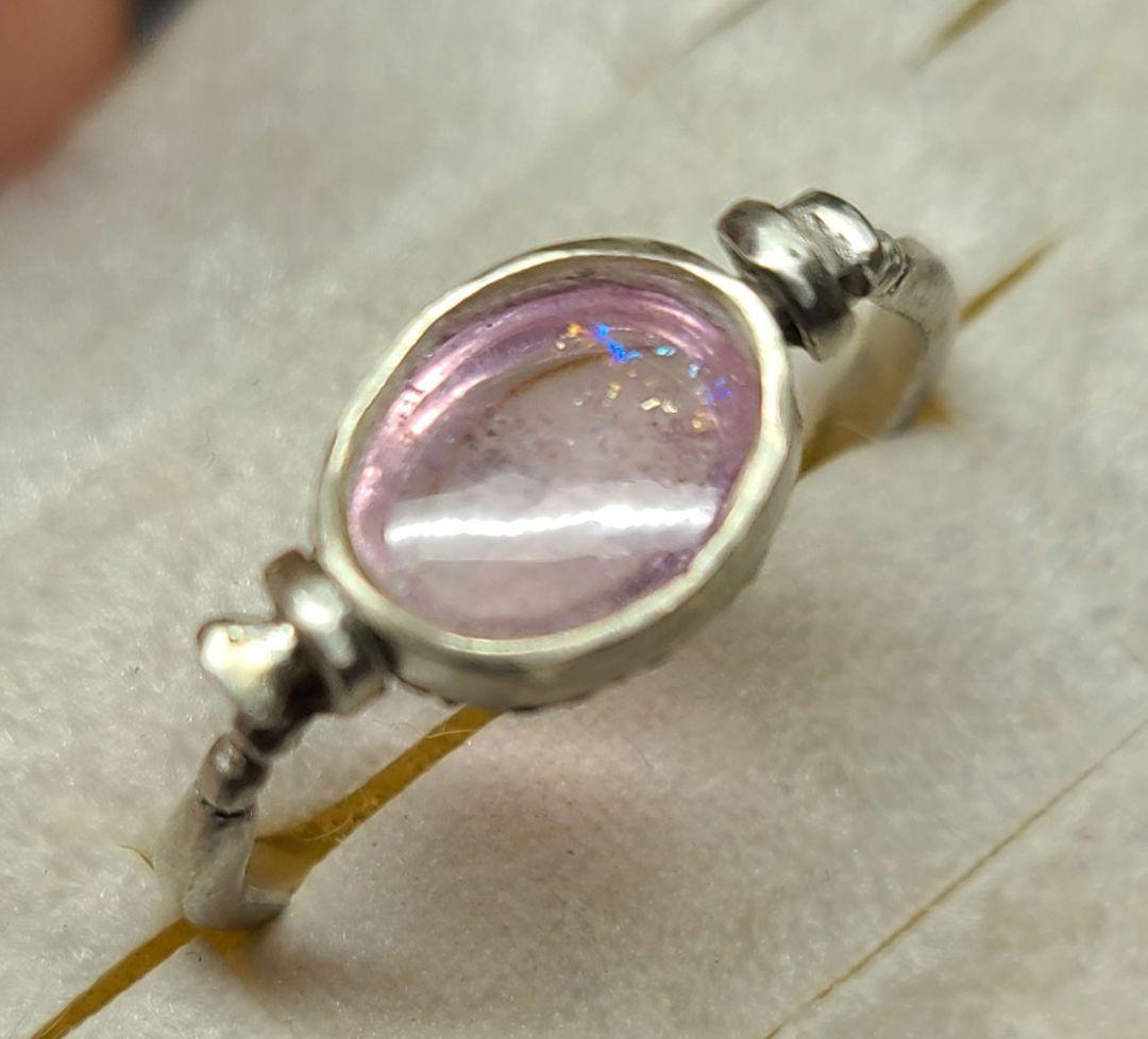 桜色のレインボー★コンゴ産ピンクトルマリンスイングリング★