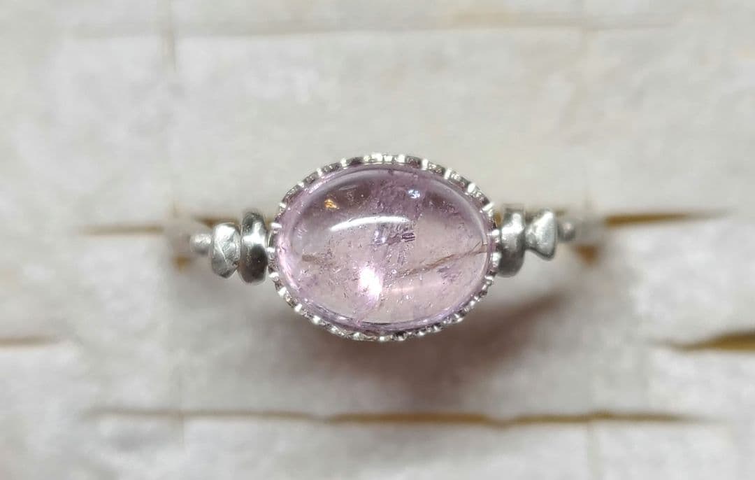 桜色のレインボー★コンゴ産ピンクトルマリンスイングリング★