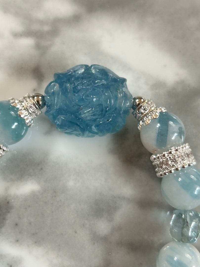 アクアマリン、アクアマリンシリカのブレスレット