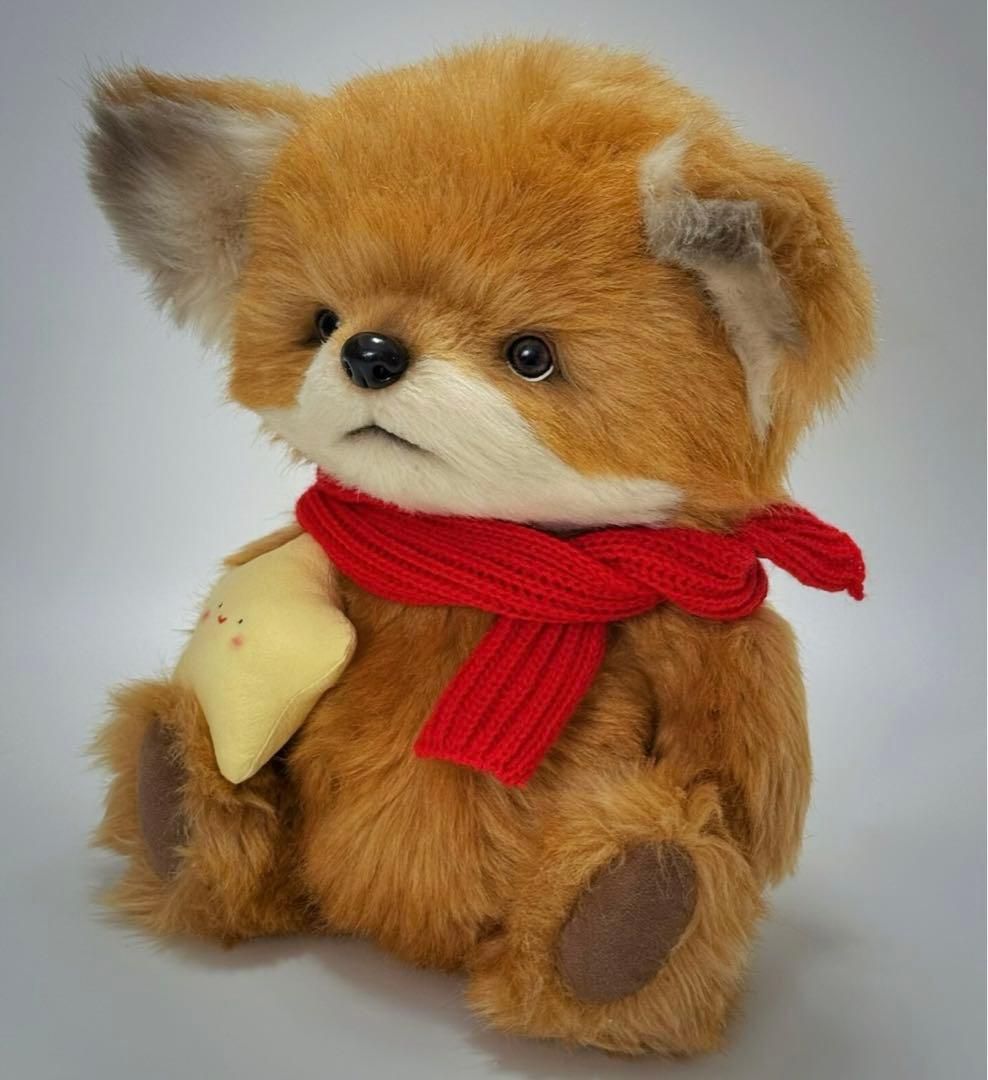 まんまるキツネちゃん アーティストベア 海外作家様 ハンドメイド ぬいぐるみ