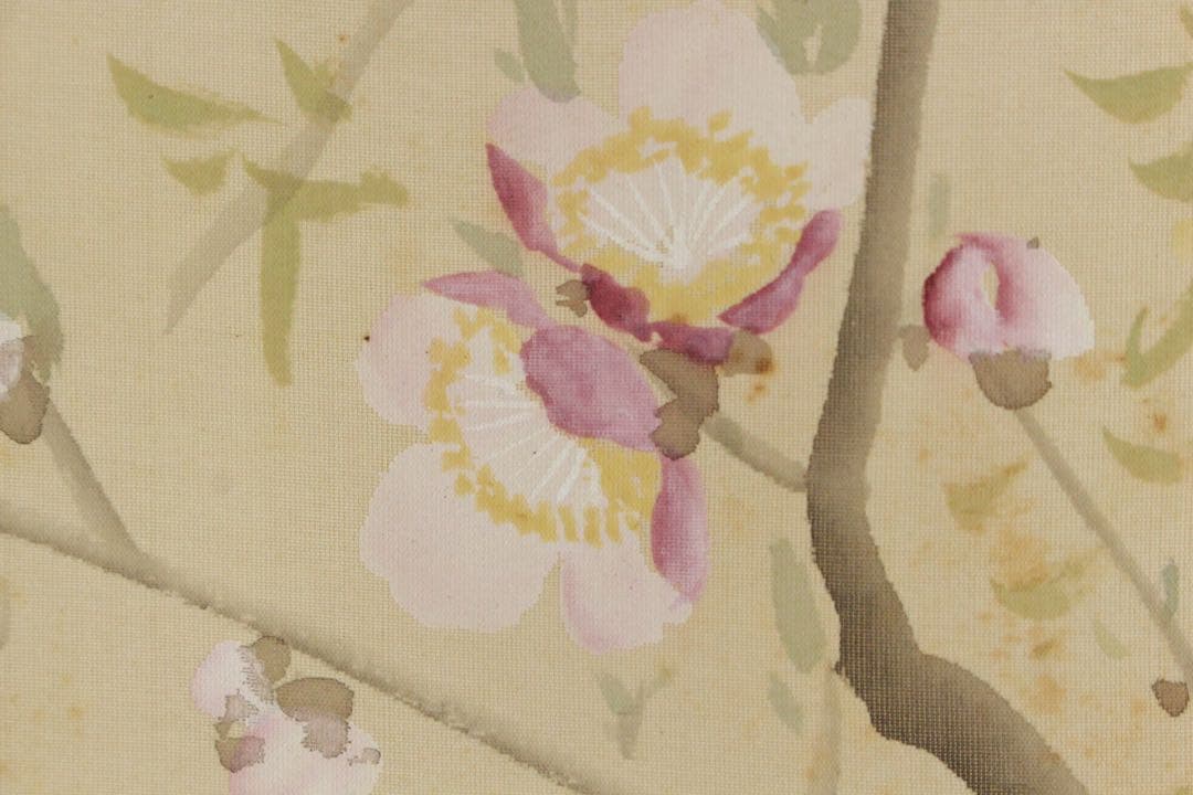 No5755 掛軸　加藤英舟　柳燕之図　絹本着色　合箱　日本画　花鳥　送料無料