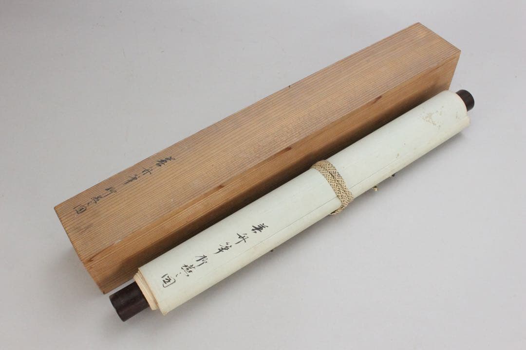 No5755 掛軸　加藤英舟　柳燕之図　絹本着色　合箱　日本画　花鳥　送料無料