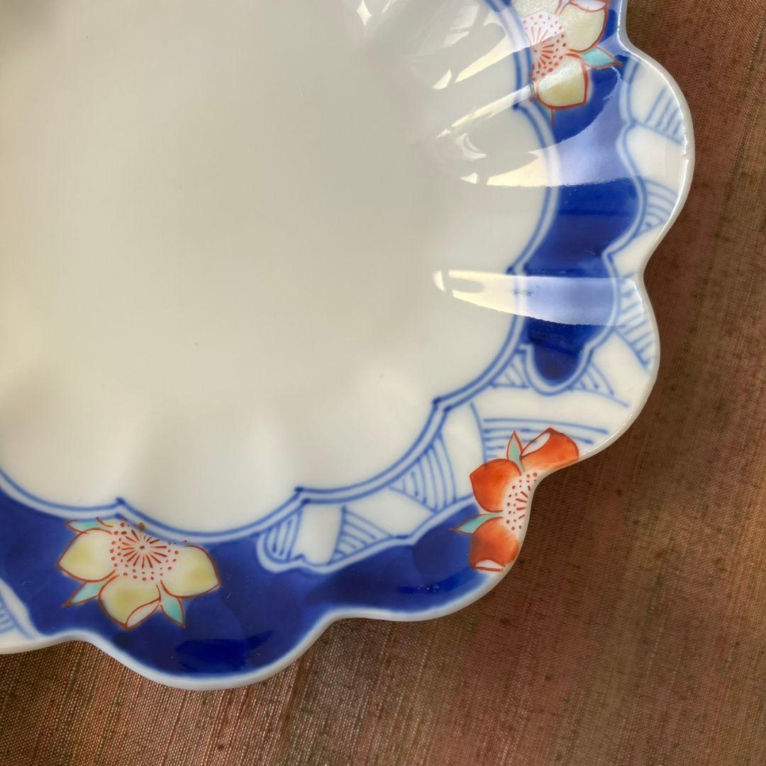 香蘭社　オールド香蘭社　桜流水輪花皿　ヴィンテージ　3枚　変形皿　ハンドペイント