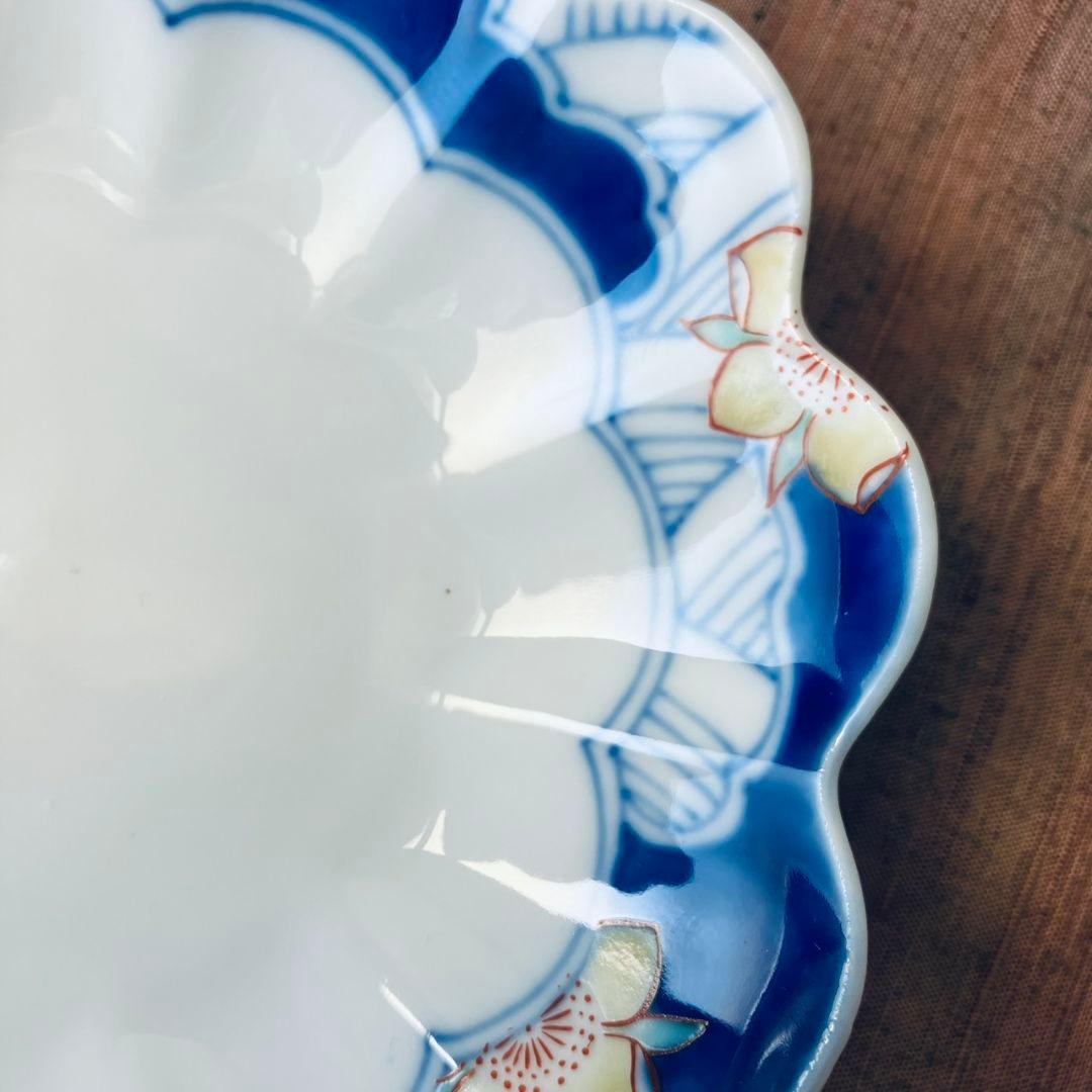 香蘭社　オールド香蘭社　桜流水輪花皿　ヴィンテージ　3枚　変形皿　ハンドペイント