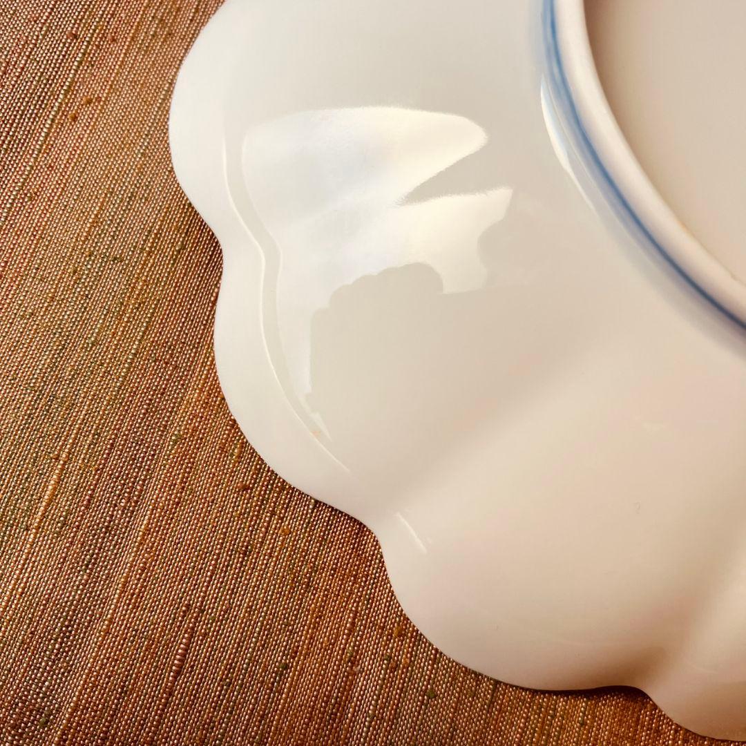 香蘭社　オールド香蘭社　桜流水輪花皿　ヴィンテージ　3枚　変形皿　ハンドペイント