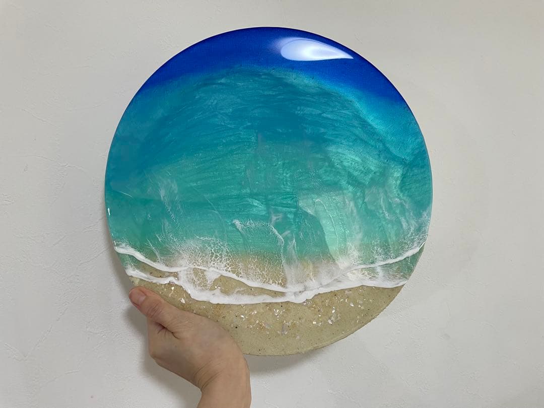 マリーンリング　オーシャンレジン　海アート　ギフト丸型　壁掛けアート　NO3