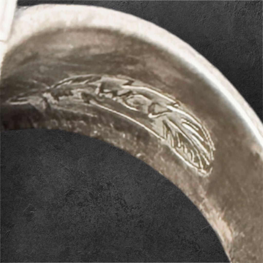 【極希少】大粒 ターコイズ シルバーリング 刻印有ナバホ インディアンジュエリー