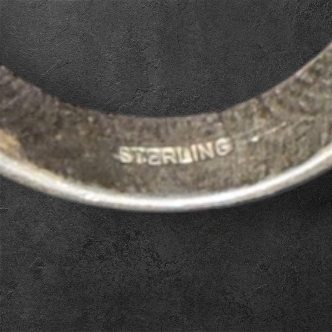 【極希少】大粒 ターコイズ シルバーリング 刻印有ナバホ インディアンジュエリー