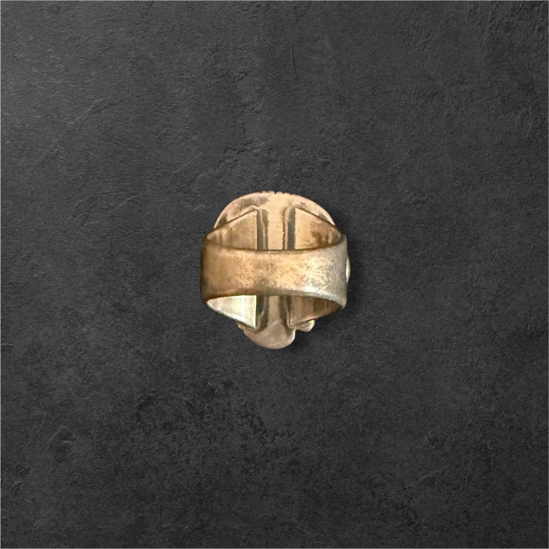 【極希少】大粒 ターコイズ シルバーリング 刻印有ナバホ インディアンジュエリー