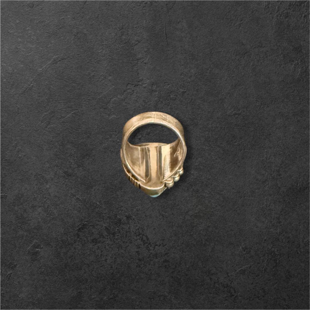 【極希少】大粒 ターコイズ シルバーリング 刻印有ナバホ インディアンジュエリー