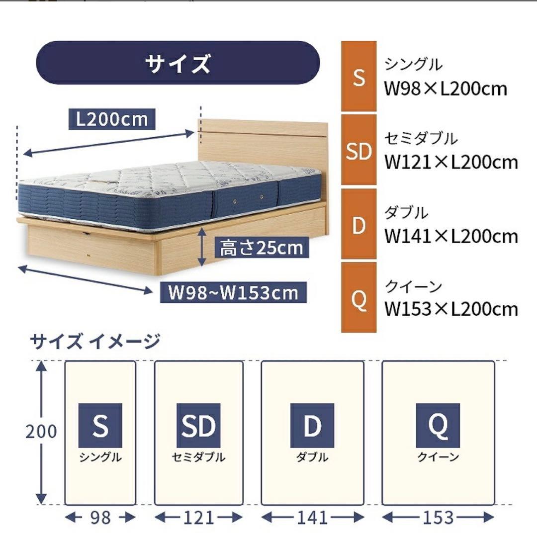 【値段交渉可】Simmons リフトアップ収納付きシングルベッドフレーム