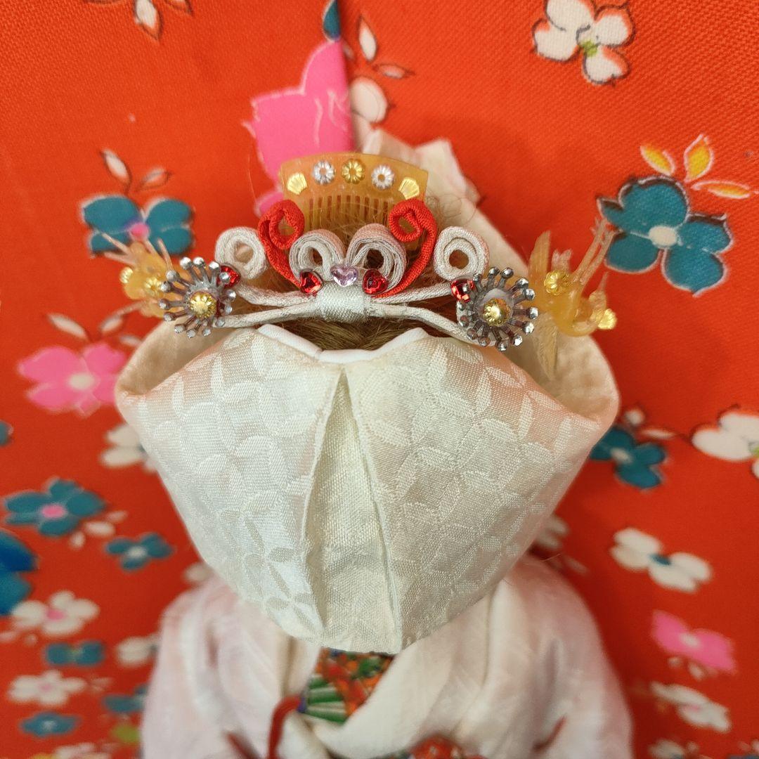 タミーちゃんサイズ　ハンドメイド　花嫁衣装セット　赤花柄