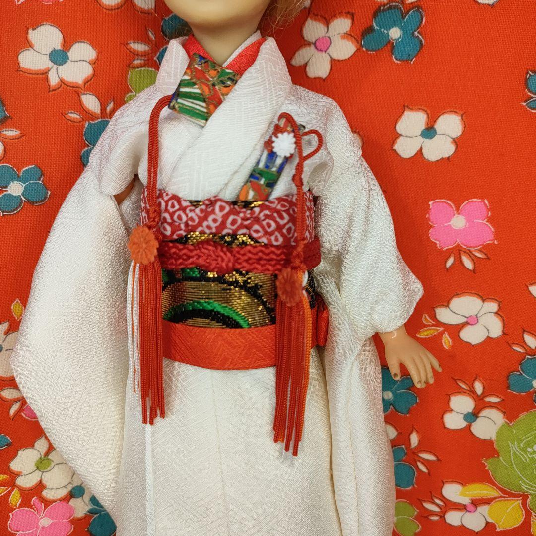 タミーちゃんサイズ　ハンドメイド　花嫁衣装セット　赤花柄