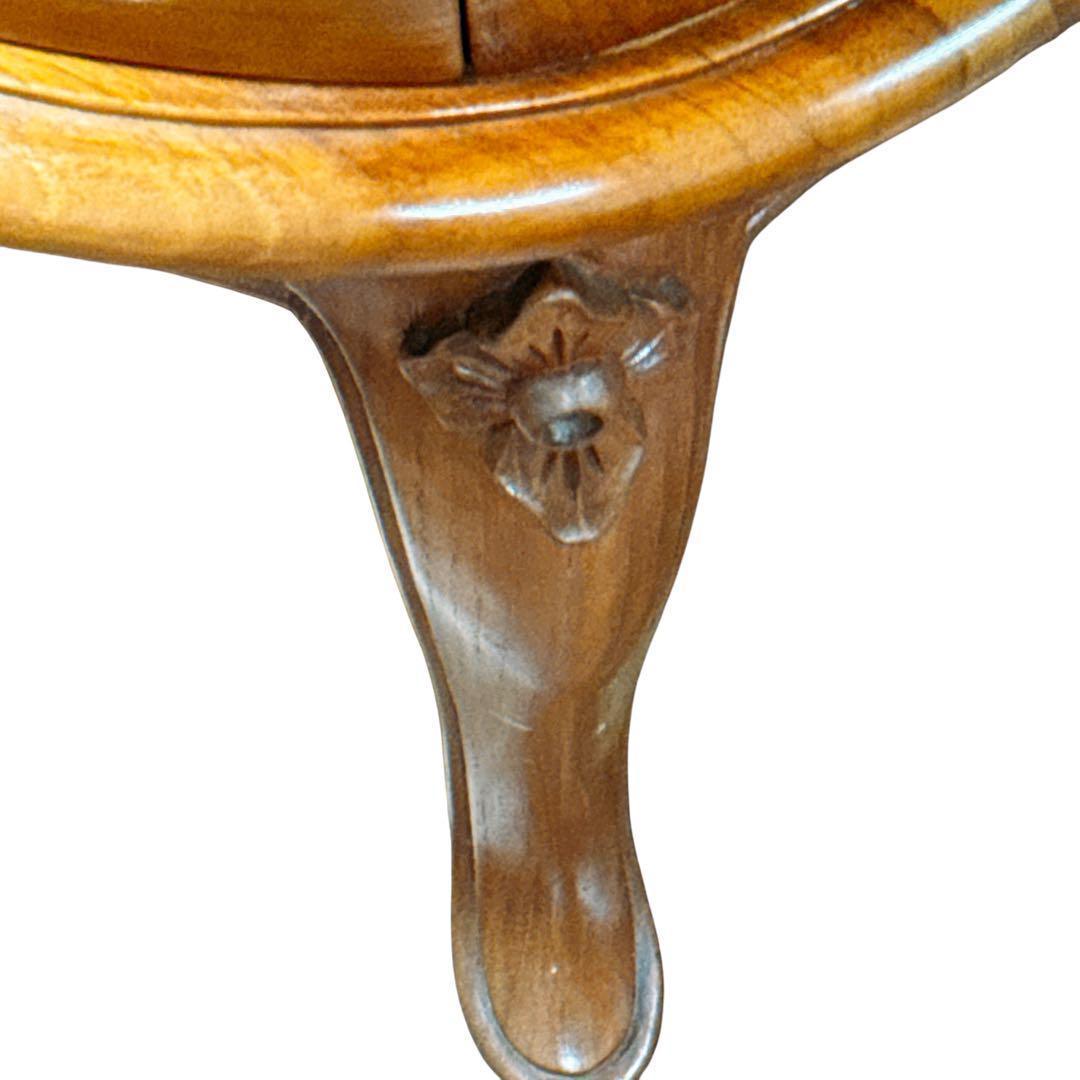 ナイトテーブル 猫脚 2段引き出しロココ マホガニー チェスト ウッド