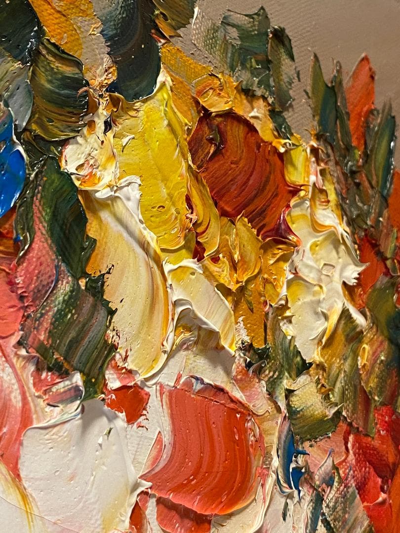 「真作」藤田邦明「バラ」静物画　油彩画　額装　サイン有り　F10号