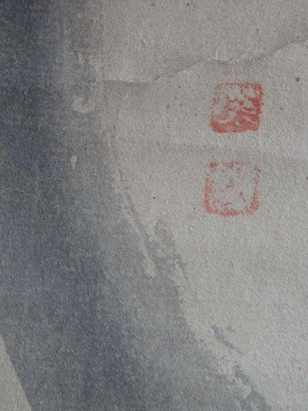 稀少 アンティーク 墨馬 双馬 馬 紙本 肉筆 掛軸 絵画 日本画 古美術