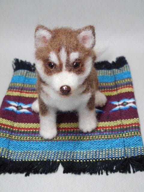 羊毛フェルト　シベリアンハスキー　ハンドメイド
