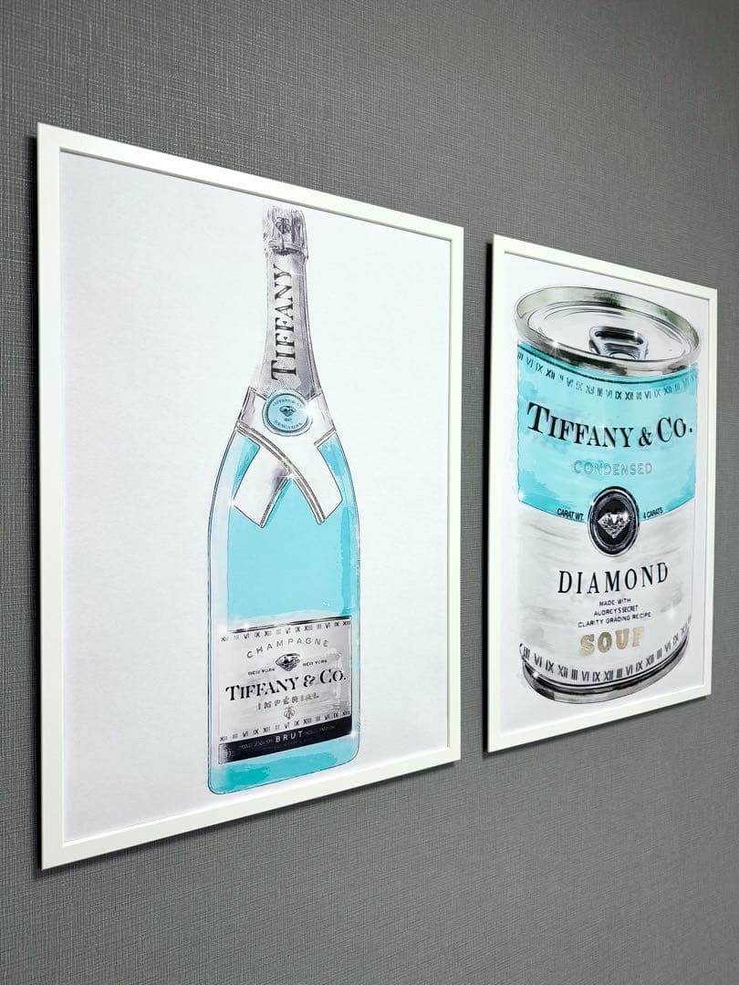 No.255フレーム付きキャンバスアート　ブランドアートポスター　Tiffany