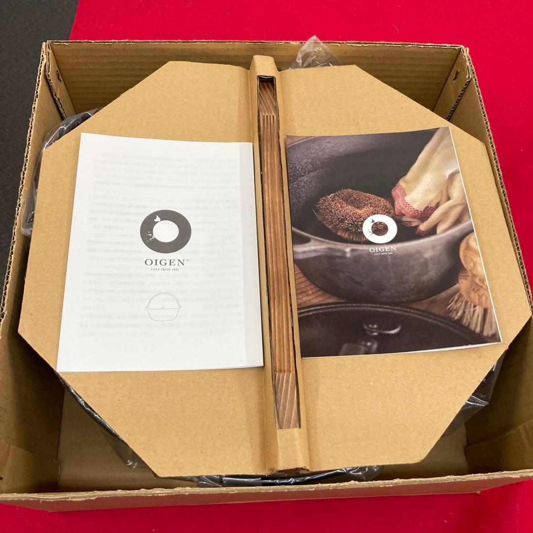 未使用 OIGEN お国自慢鍋 つる付 24cm IH対応 南部鉄器 盛栄堂
