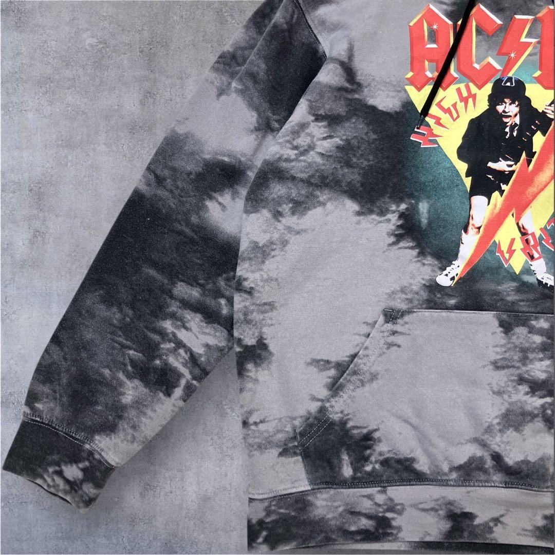 AC/DC アンガス・ヤング/パーカー/タイダイ/ブリーチ/USA古着/US Ｌ