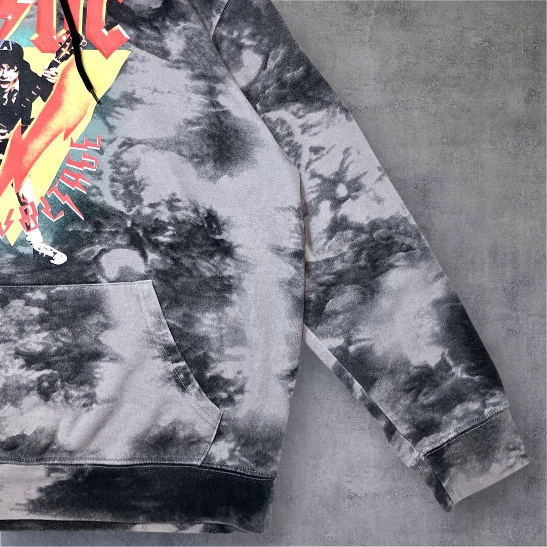 AC/DC アンガス・ヤング/パーカー/タイダイ/ブリーチ/USA古着/US Ｌ