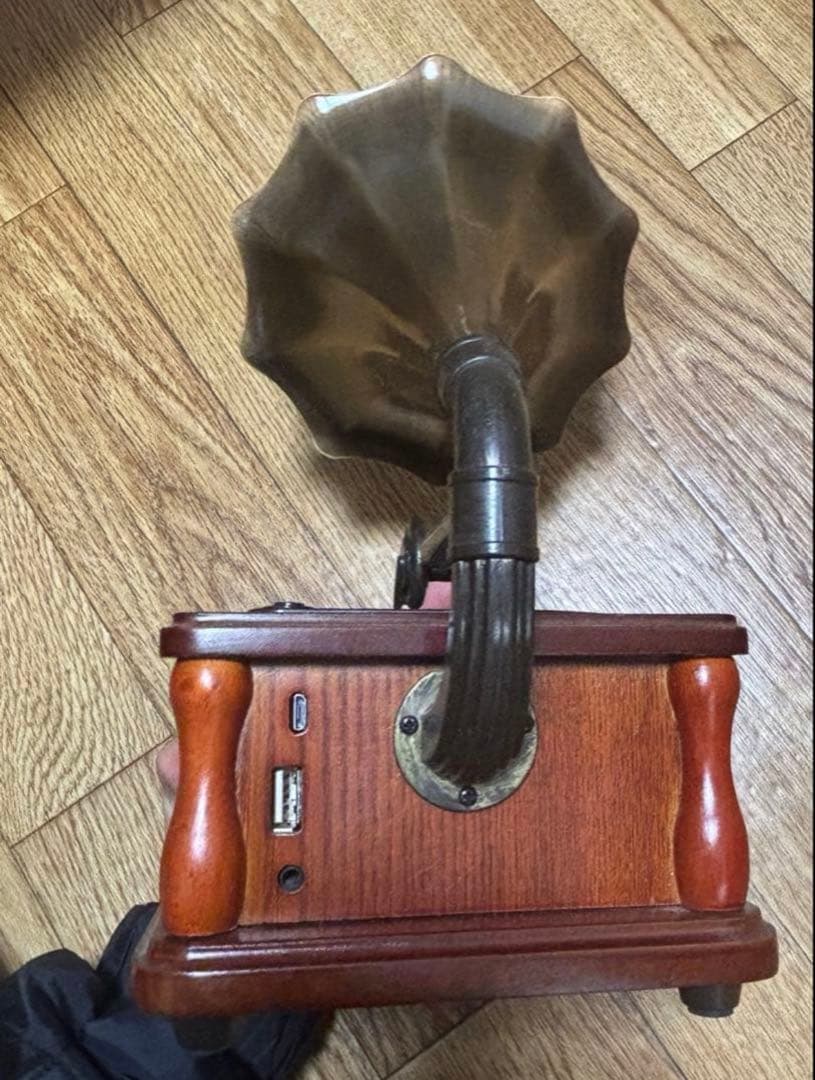 Bluetooth 蓄音機型 ポータブル スピーカー ミニ