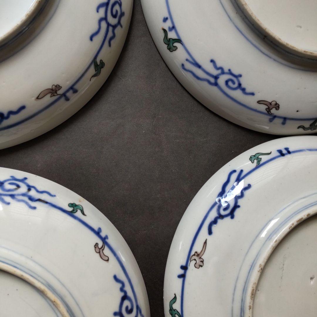 幕末　古伊万里　7寸皿22センチ5枚セット　骨董　アンティーク