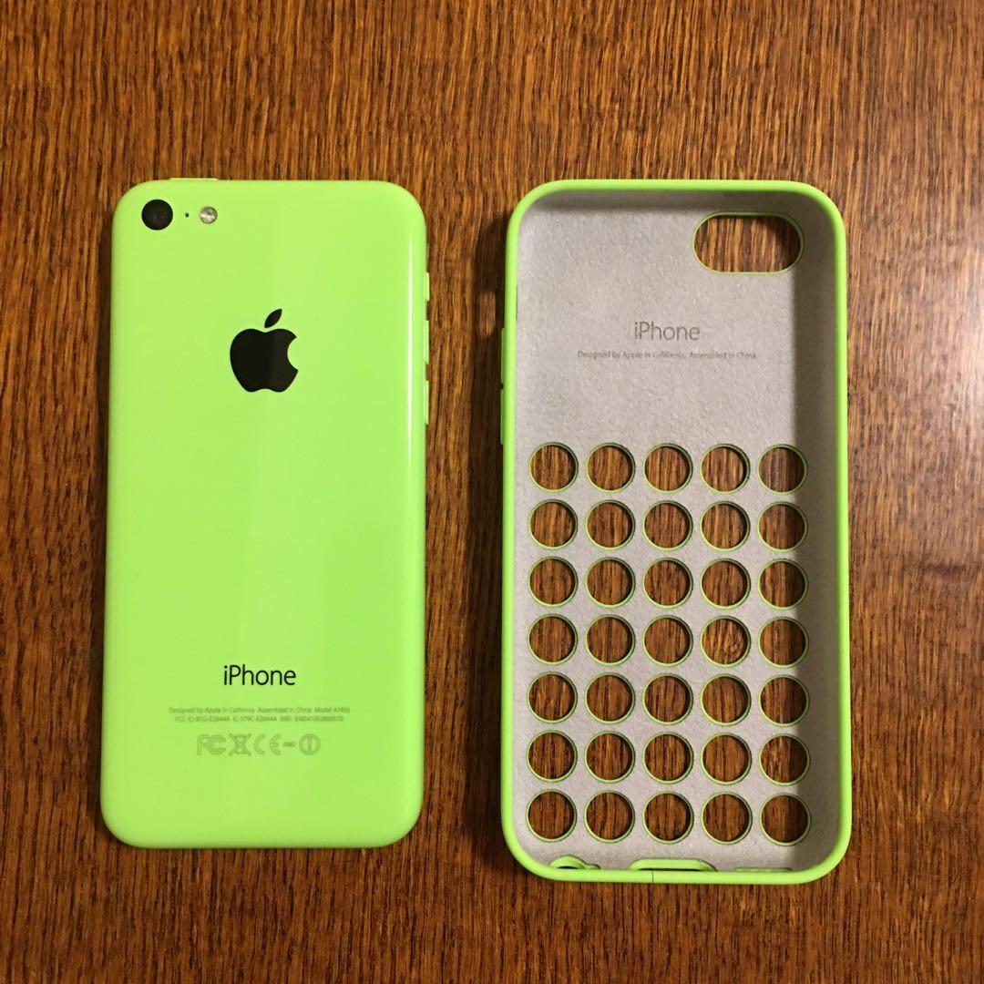 iPhone5c 32GB 比較的美品　純正ケース付き　グリーン