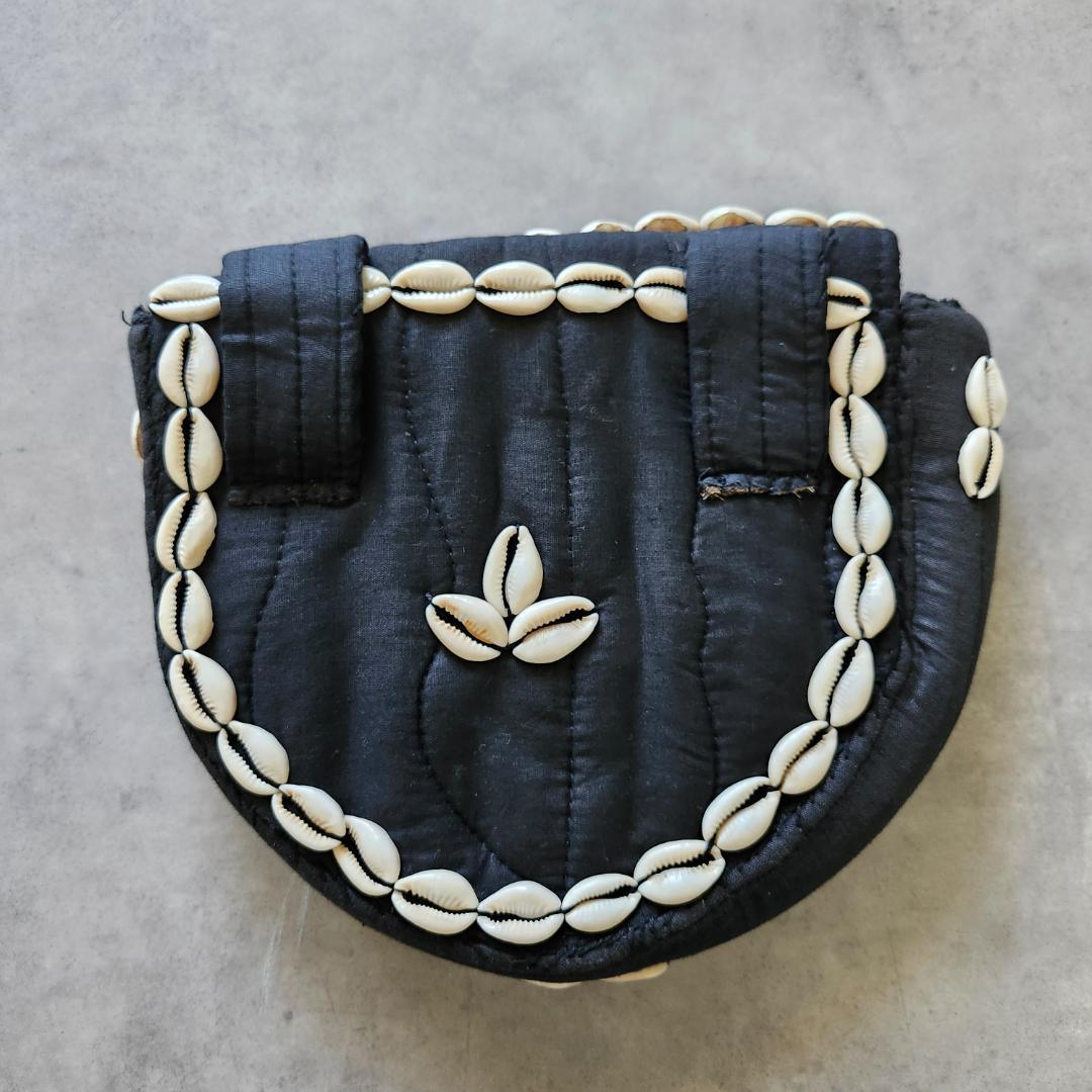 ウェストバッグ 子安貝 宝貝 アンティーク チベタンターコイス エスニック