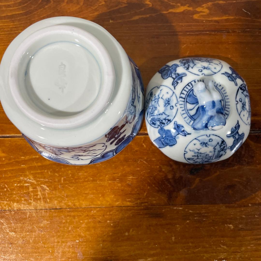 【新品・未使用】美濃焼 良峰窯 一閑人 蓋碗 ペア むし碗 煮物碗 古染付 蓋物