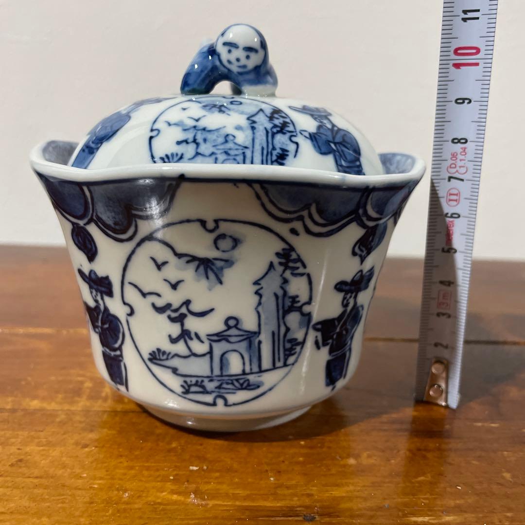 【新品・未使用】美濃焼 良峰窯 一閑人 蓋碗 ペア むし碗 煮物碗 古染付 蓋物