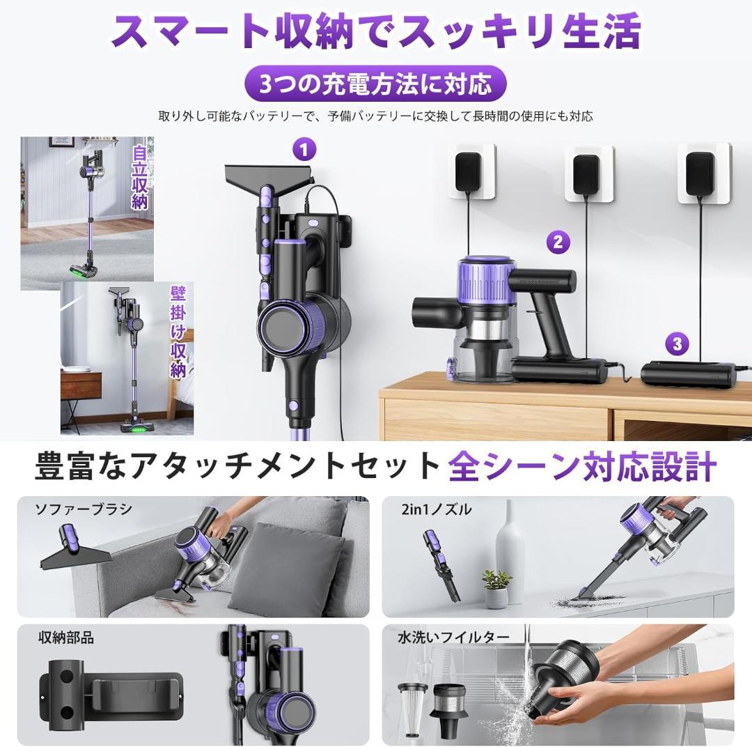 59【新品未使用】コードレス　掃除機　LEDライト　液晶　強力吸引　クリーナー