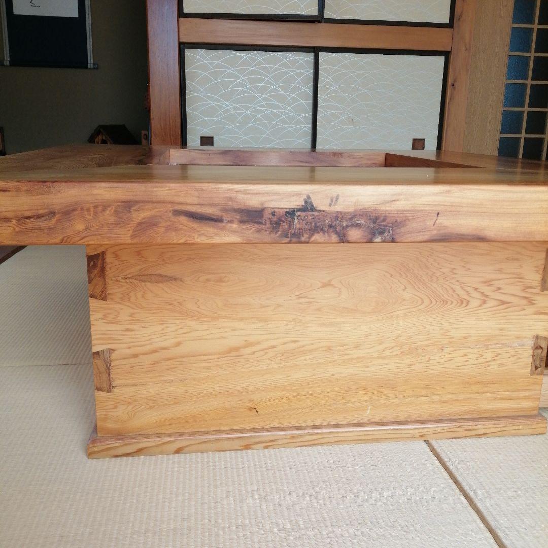 屋久杉　囲炉裏　テーブル　引き出し付