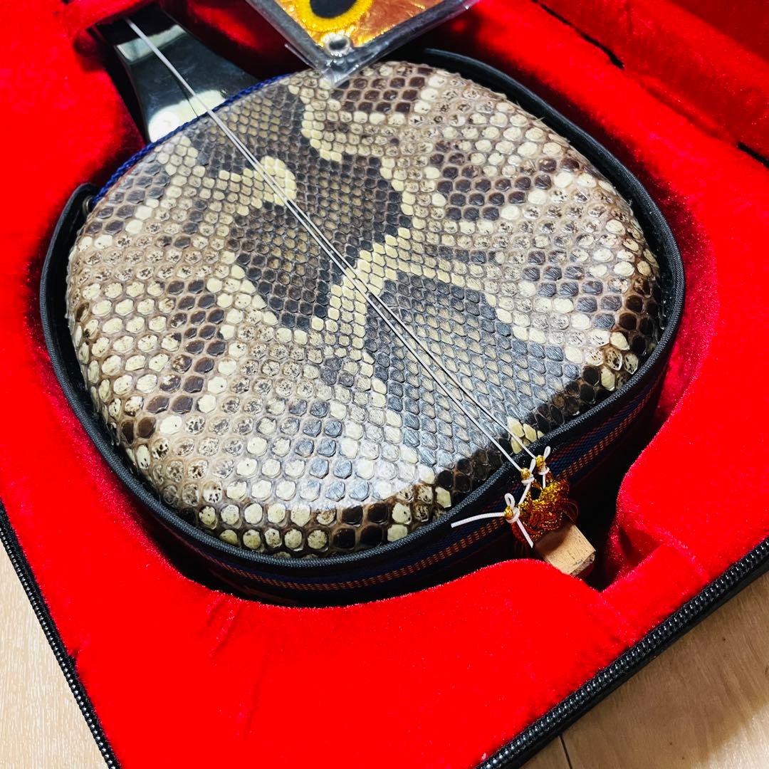 三線　沖縄　ヘビ　蛇皮　本蛇皮